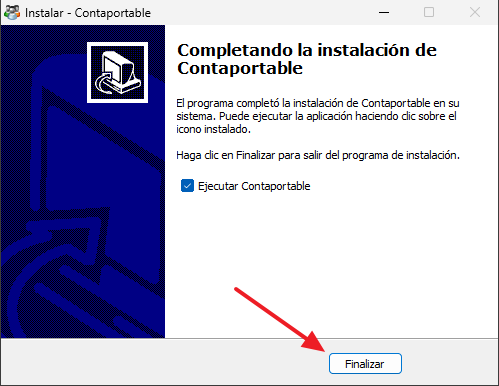 Instalación ContaPortable - Finalizar proceso